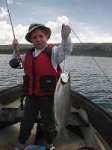 Connor Hickey bags a fair Rainbow from Stone Lake, Jicarilla Apache Reservation